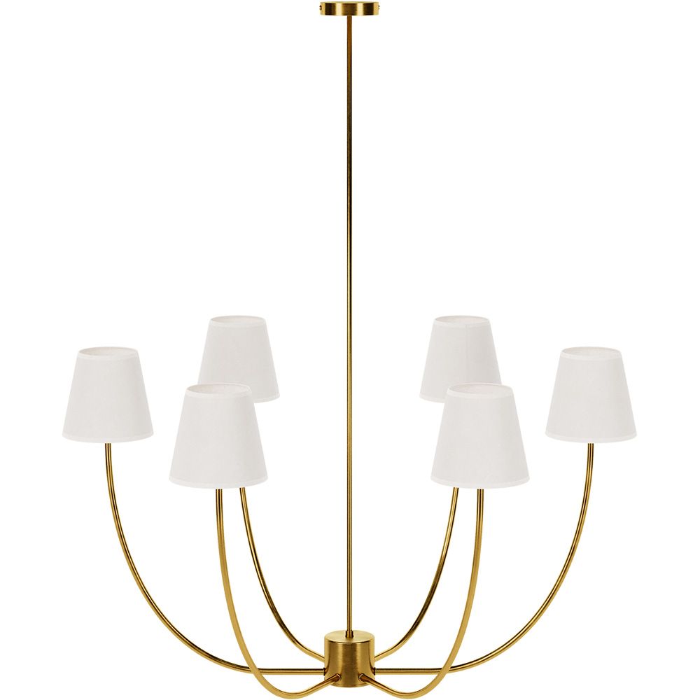  Buy Gold Ceiling Chandelier with 6 Shades - Derny Gold 61335 - in the EU