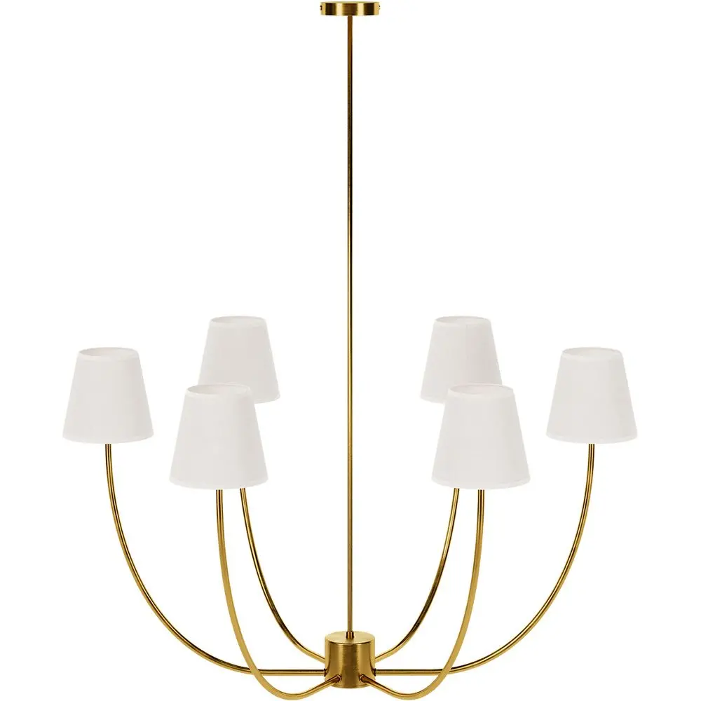  Buy Gold Ceiling Chandelier with 6 Shades - Derny Gold 61335 - in the EU