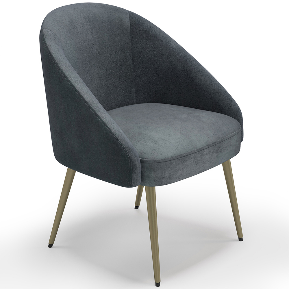  Buy Design Armchair - Upholstered in Velvet - Golden leg - Cenai Light grey 61336 - in the EU