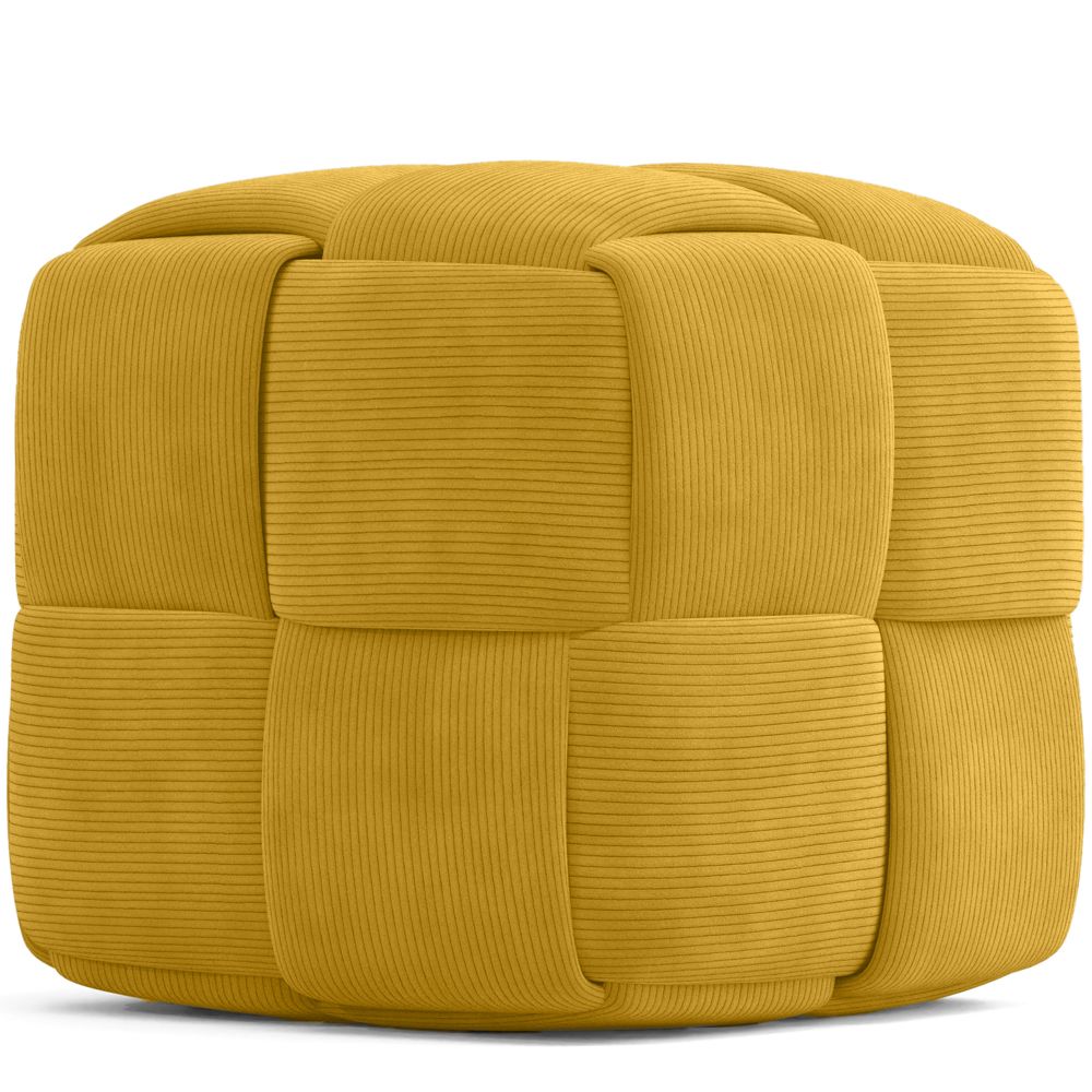 Buy Square Corduroy Upholstered Pouf - Modern Design - Dice Mustard 61451 - in the EU