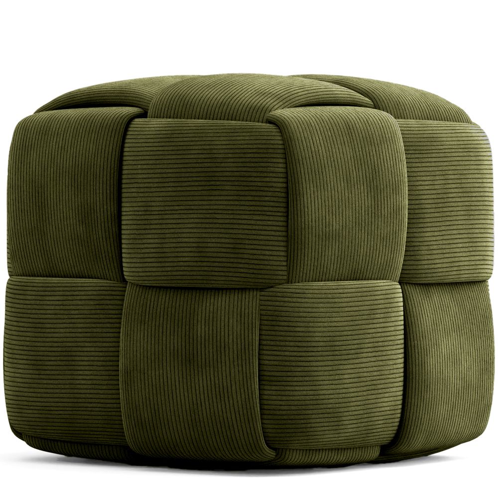  Buy Square Corduroy Upholstered Pouf - Modern Design - Dice Olive 61451 - in the EU