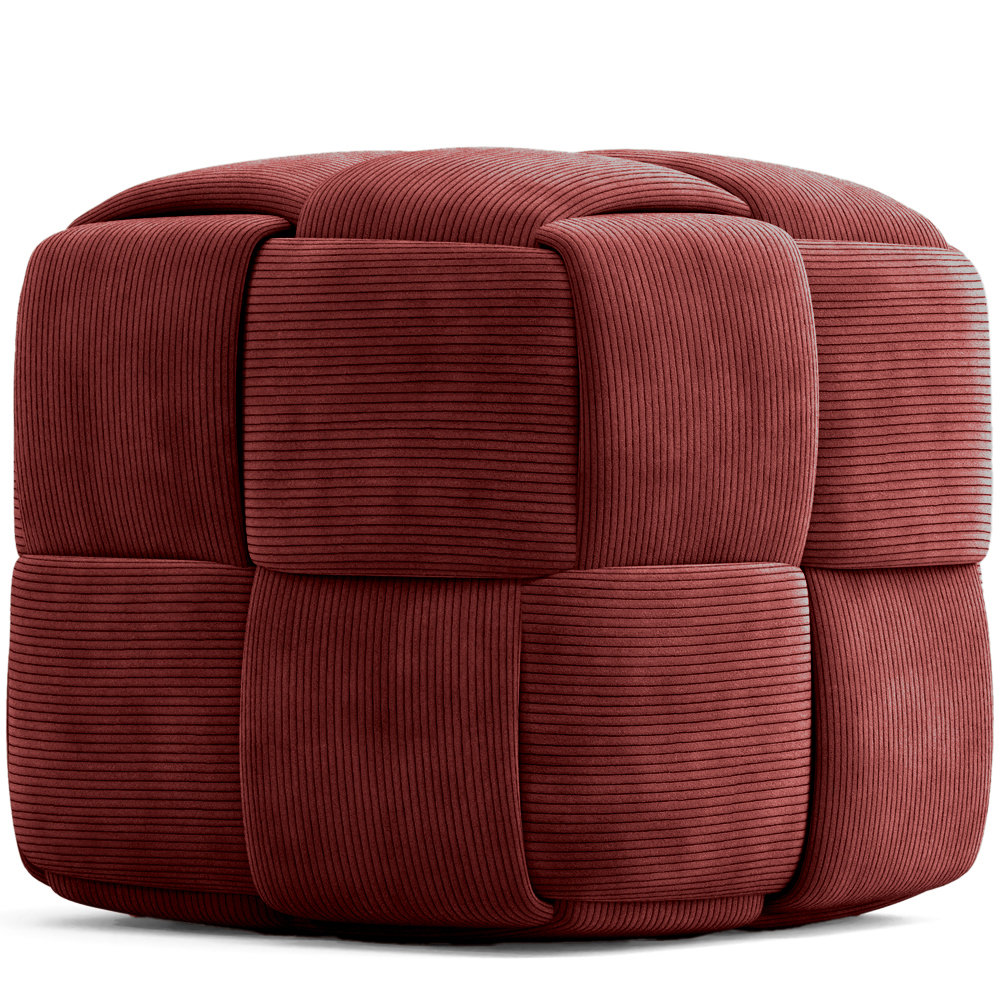  Buy Square Corduroy Upholstered Pouf - Modern Design - Dice Wine 61451 - in the EU