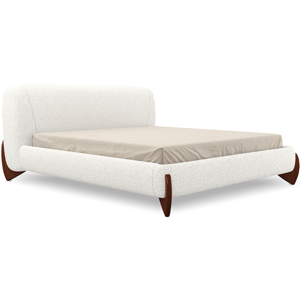  Buy Double bed 180x200 CM - Upholstered in Bouclé Fabric - Dream White 61453 - in the EU