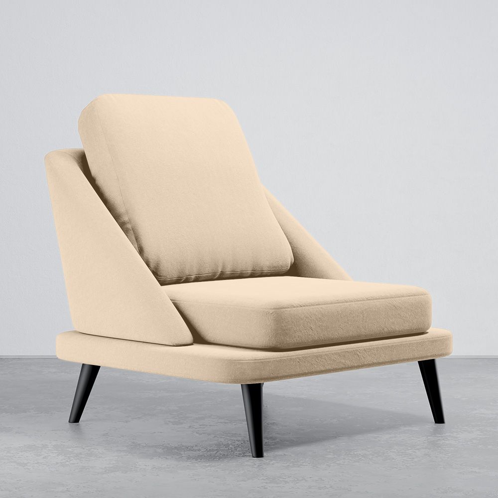  Buy Velvet Upholstered Armchair - Scandinavian Style - Luxe Plaza White 61479 - in the EU
