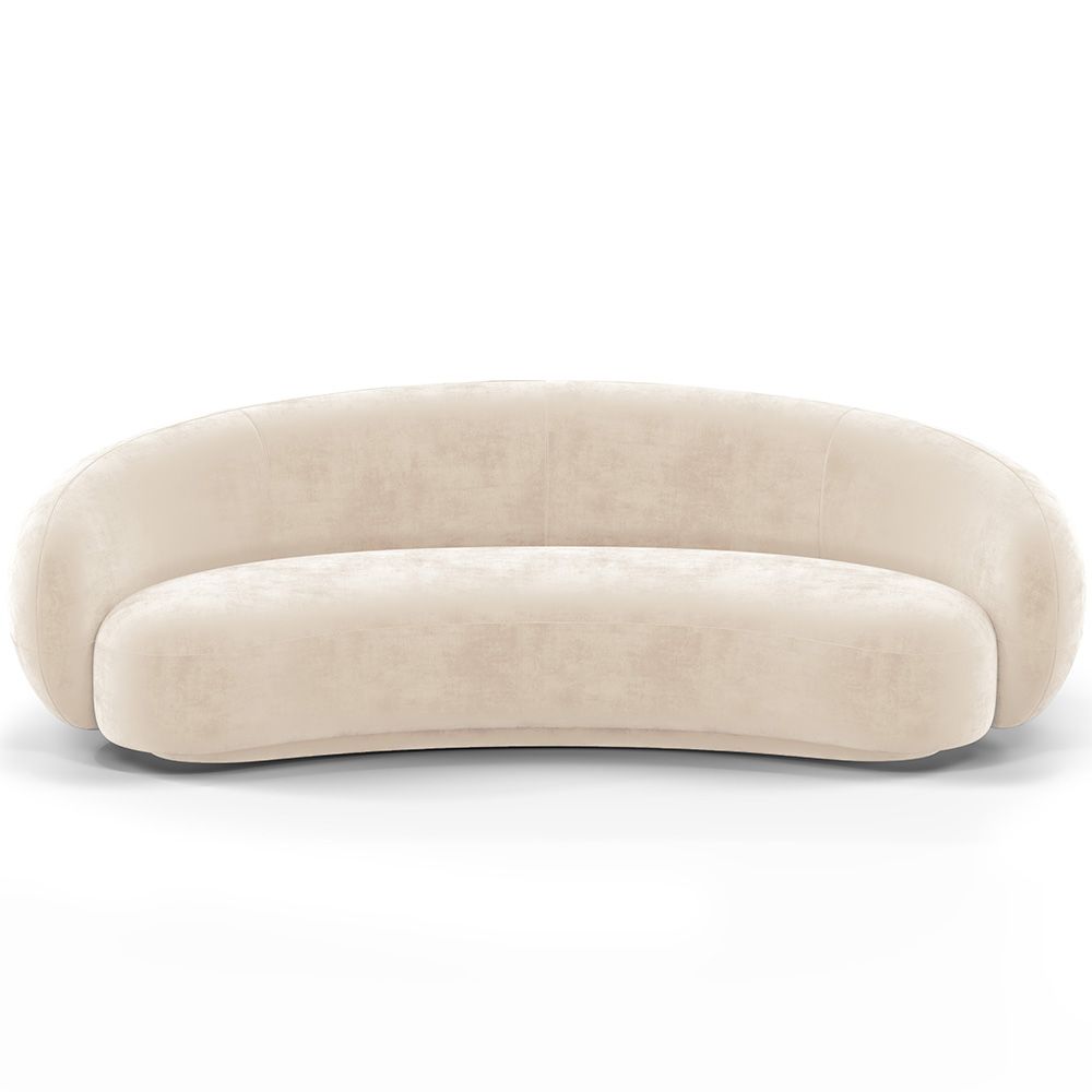  Buy Velvet Curved Sofa - 3/4 Seats - Nathan White 60691 - in the EU