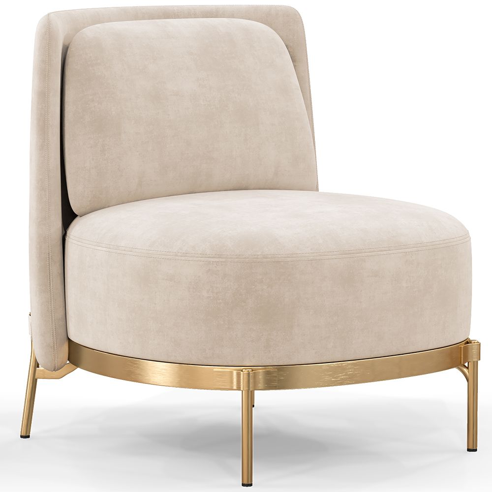  Buy Designer Armchair - Velvet Upholstered - Sabah White 61001 - in the EU