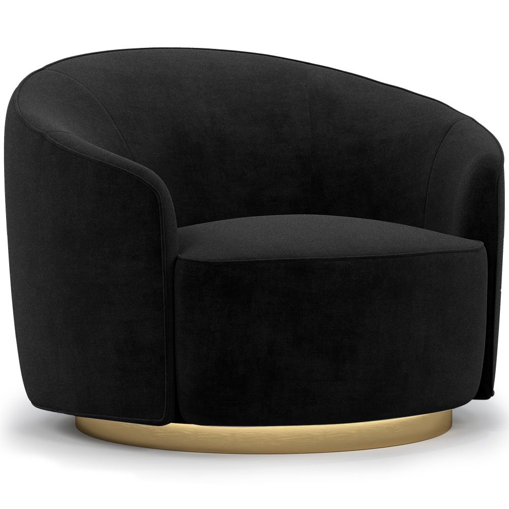  Buy Curved Design Armchair - Upholstered in Velvet - Treya Black 60647 - in the EU