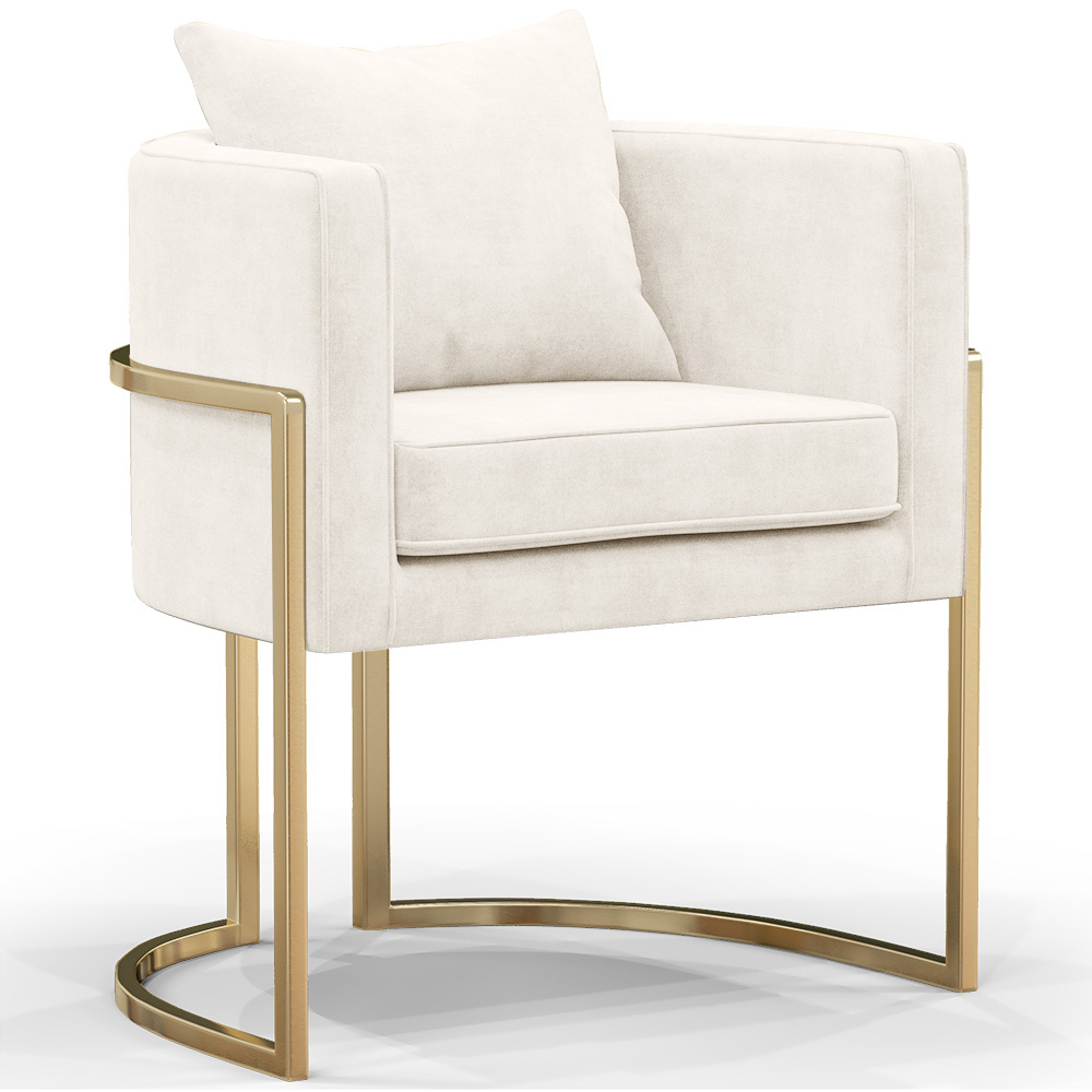  Buy Dining chair - With armrests - Upholstered in velvet - Vittoria White 61009 - in the EU