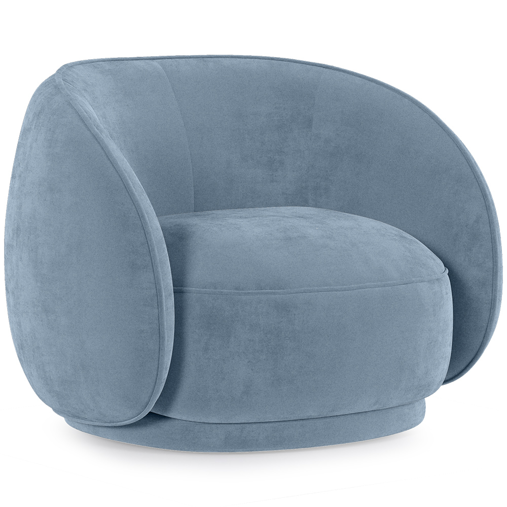  Buy Curved Velvet Upholstered Armchair - William Light blue 60692 - in the EU