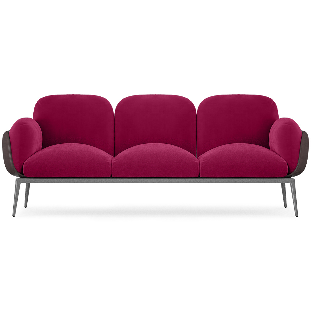  Buy 3-Seater Sofa - Upholstered in Velvet - Greda Wine 60652 - in the EU