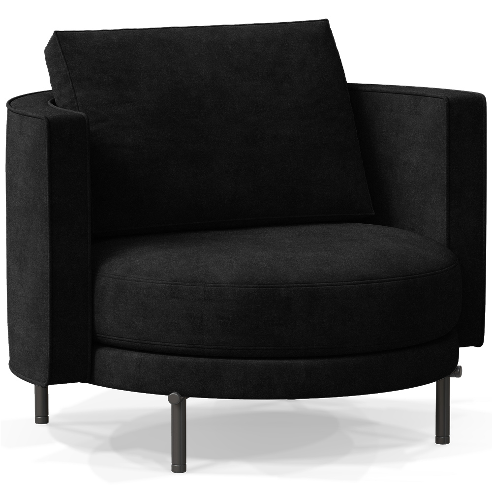  Buy Design Armchair - Velvet Upholstery - Nagar Black 60687 - in the EU