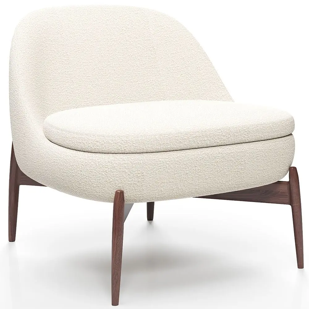  Buy Upholstered Curved Scandinavian Design Armchair - Declere White 61546 - in the EU