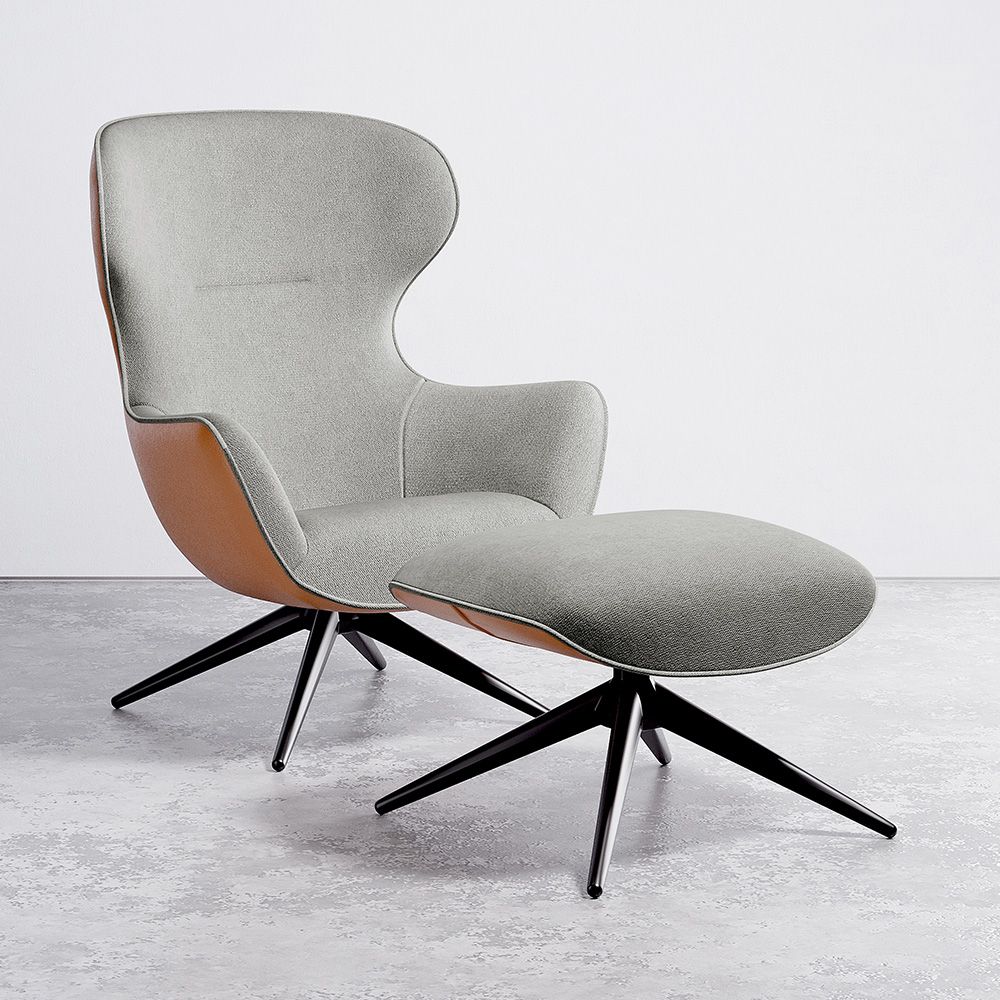  Buy Contemporary Style Upholstered Armchair with Footrest - Franka Light grey 61542 - in the EU