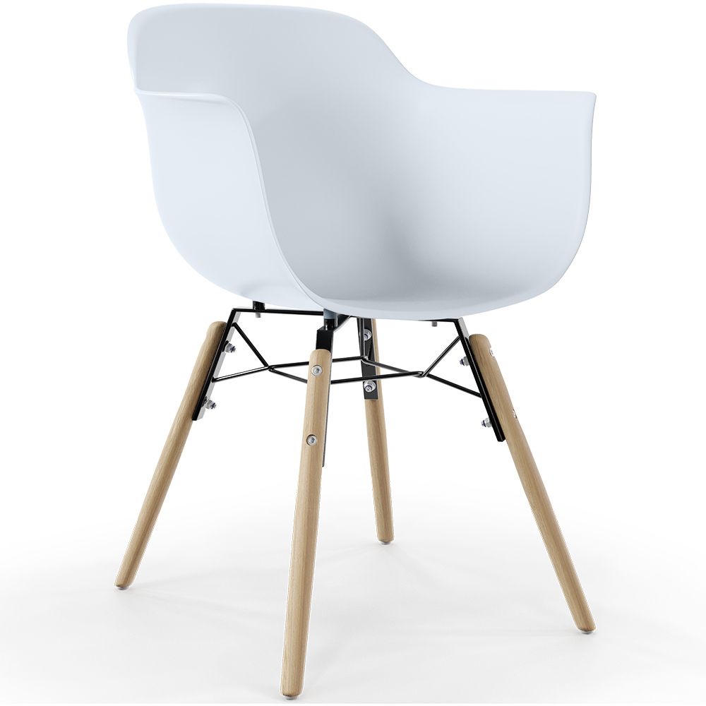  Buy Dining Chair Scandinavian Design - Wooden Legs - Skandiva White 61552 - in the EU