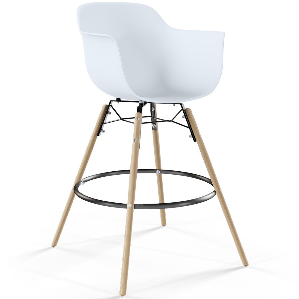  Buy Bar Stool Scandinavian Design - Wooden Legs - Skandiva White 61553 - in the EU