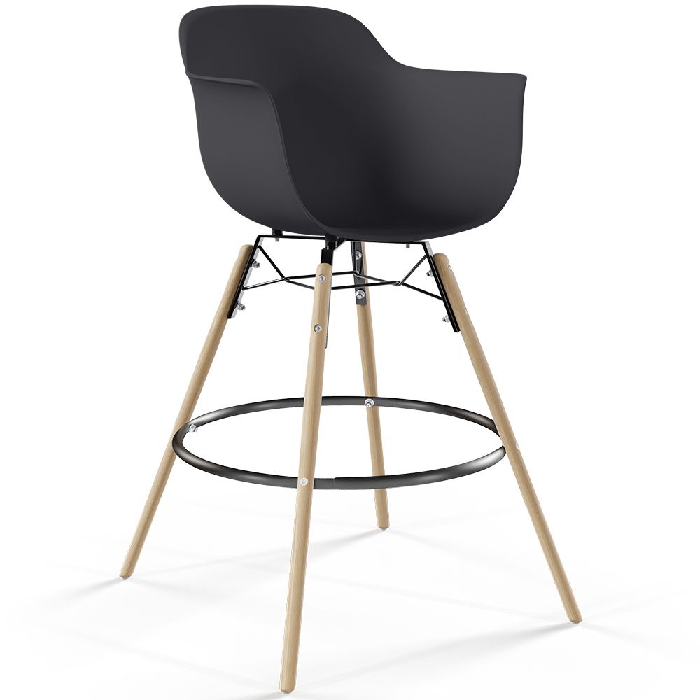  Buy Bar Stool Scandinavian Design - Wooden Legs - Skandiva Black 61553 - in the EU
