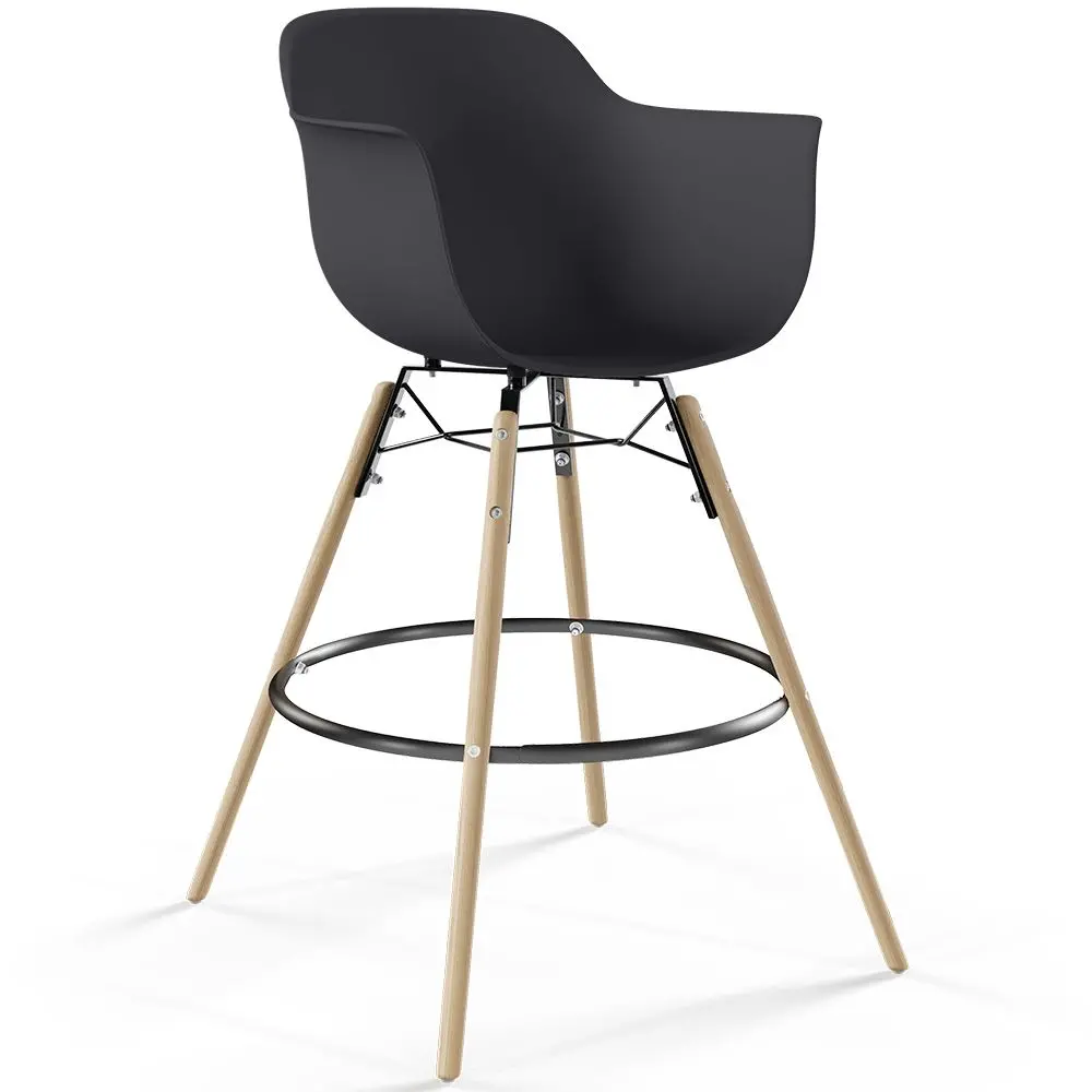  Buy Bar Stool Scandinavian Design - Wooden Legs - Skandiva Black 61553 - in the EU