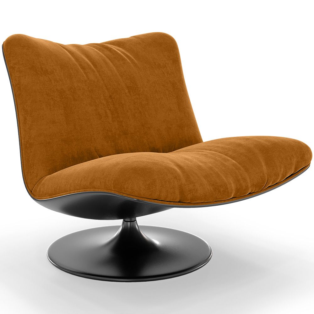  Buy Upholstered Armchair with Curved Design, Contemporary Style - Tulip Mustard 61545 - in the EU