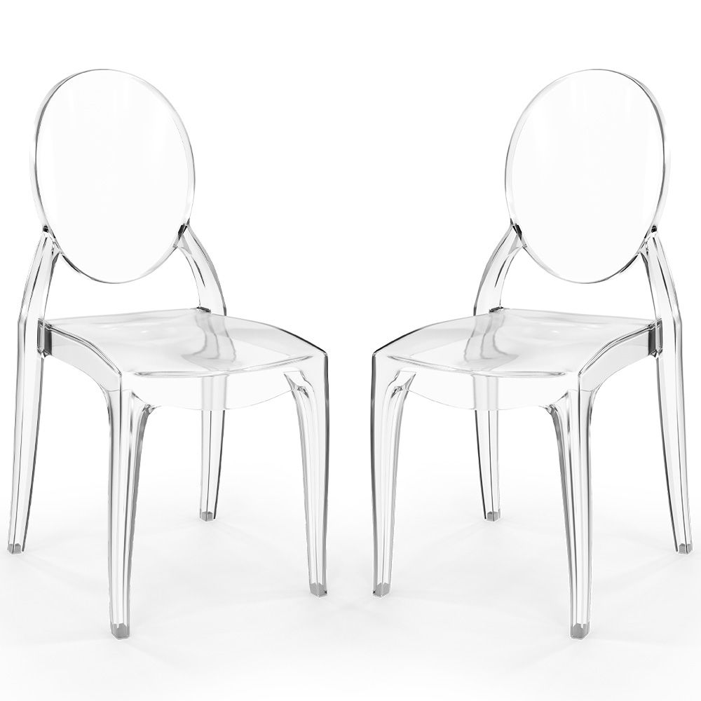  Buy Pack of 2 Dining Chairs Transparent - Victoria Ghost Style Transparent 61554 - in the EU