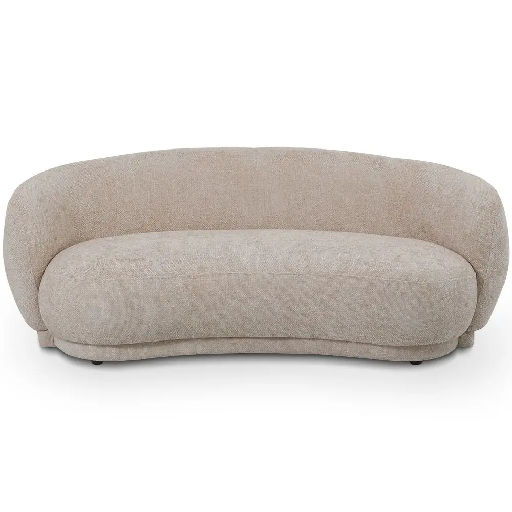  Buy Curved Contemporary Style Design Sofa Upholstered in Chenille - Onda Beige 61557 - in the EU