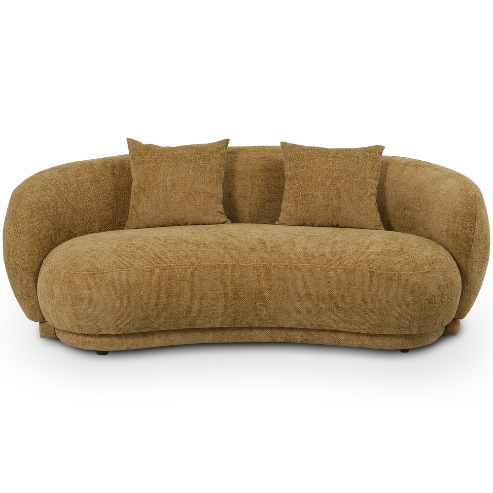  Buy Sofa Design Curved - Contemporary Style - Upholstered in Chenille - 3 Seater - Onda Mustard 61557 - in the EU