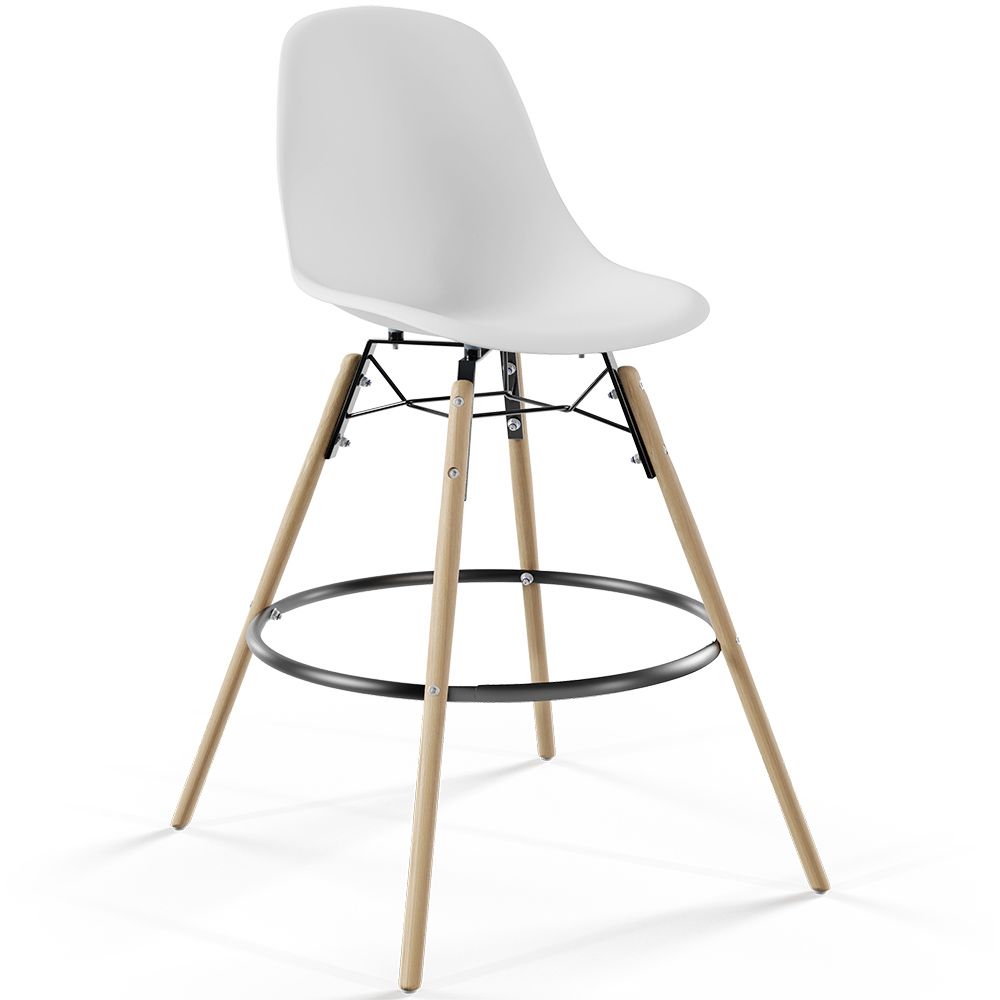  Buy Scandinavian Design Bar Stool - Wooden Legs - Lumi White 61560 - in the EU