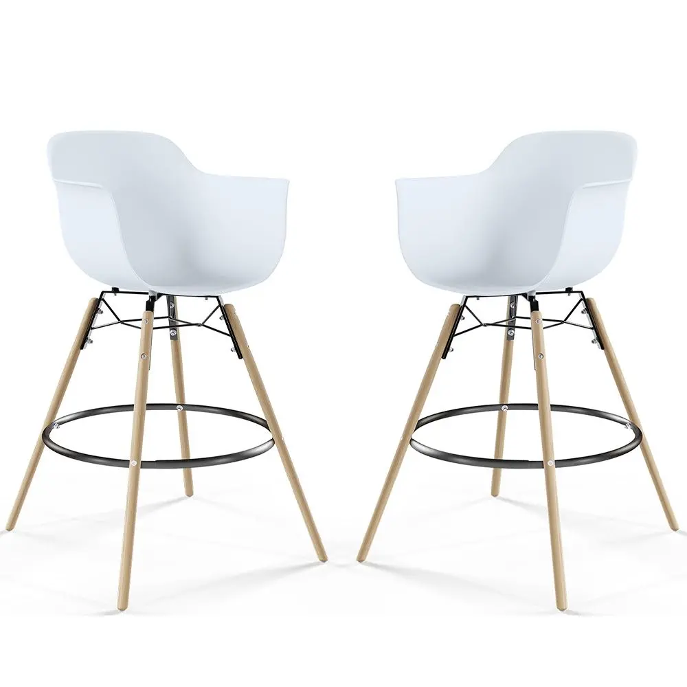  Buy Bar Stool - Scandinavian Design - Wooden Legs - Pack of 2 - Skandiva White 61562 - in the EU