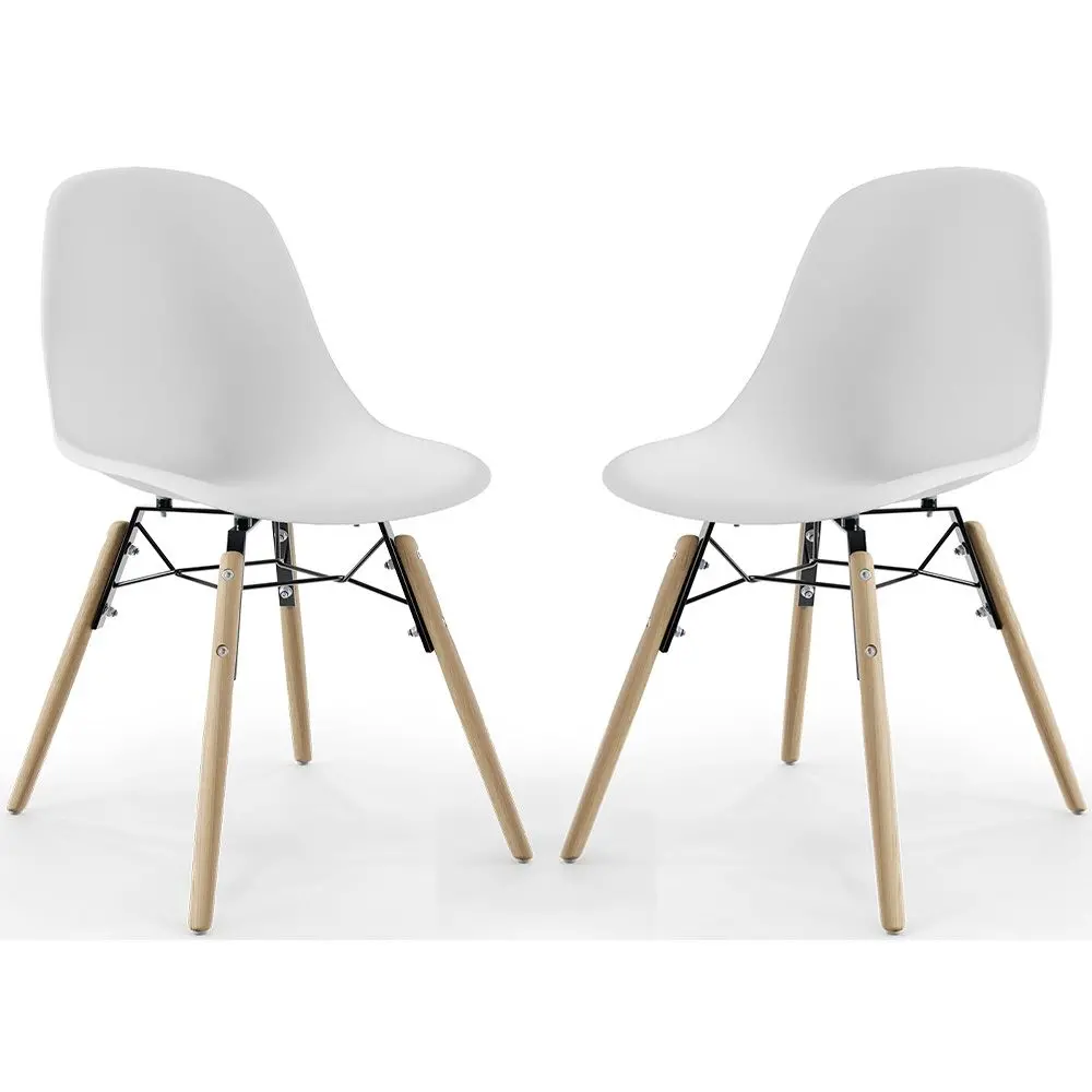  Buy Dining Chair - Scandinavian Design - Wooden Legs - Pack of 2 - Lumi White 61564 - in the EU