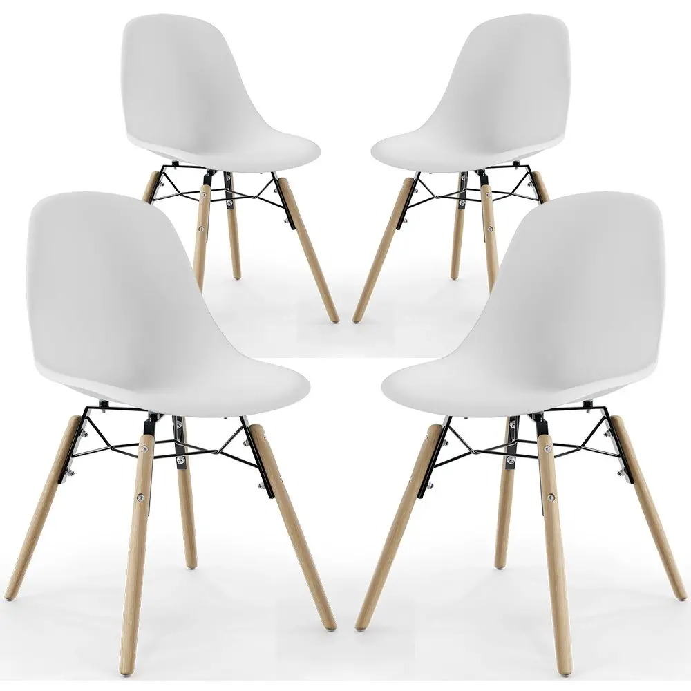  Buy Dining Chair - Scandinavian Design - Wooden Legs - Pack of 4 - Lumi White 61566 - in the EU