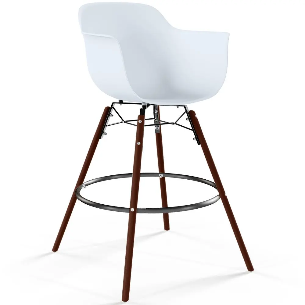  Buy Bar Stool - Scandinavian Design - Dark Wood Legs - Skandiva White 61570 - in the EU