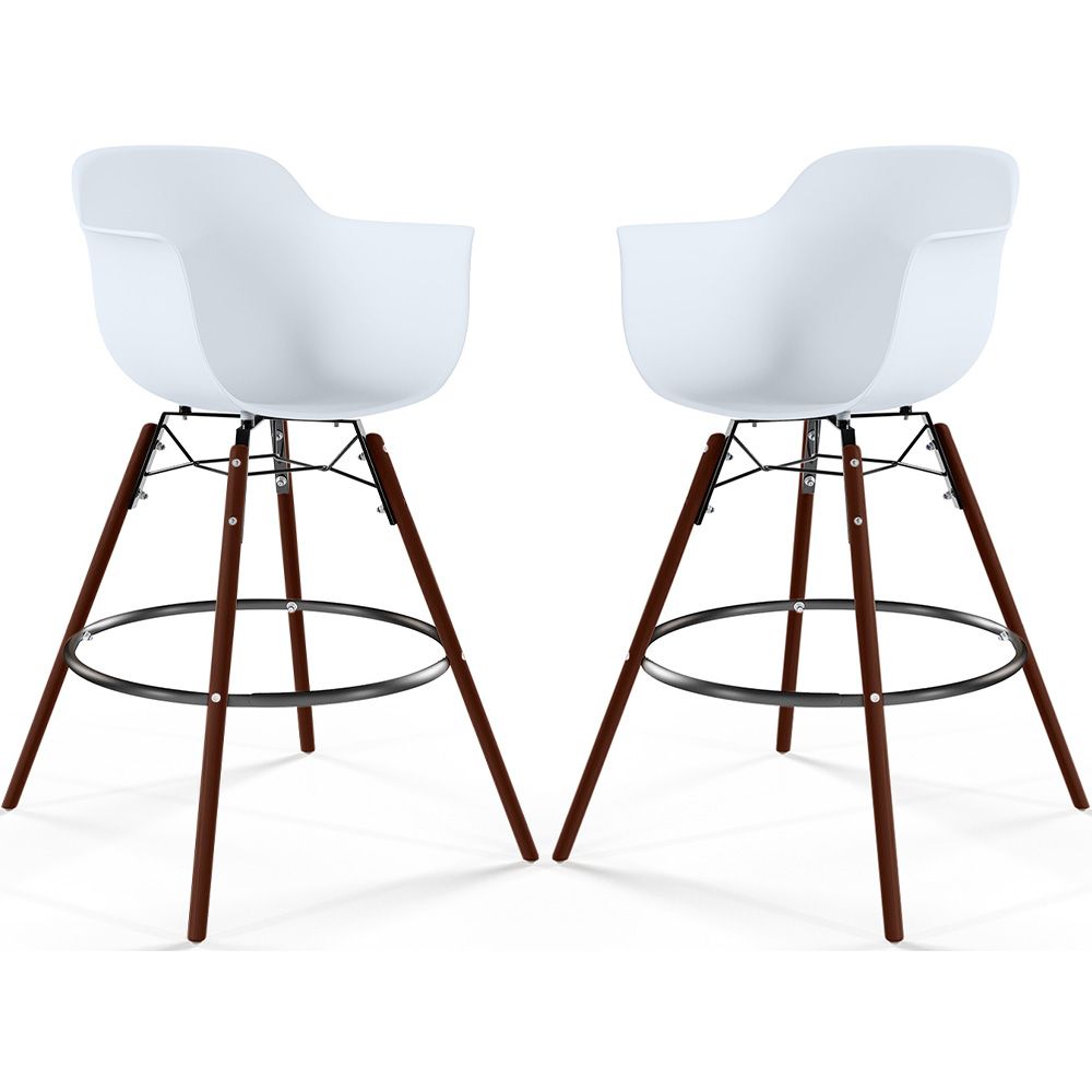  Buy Bar Stool Scandinavian Design - Dark Wood Legs - Pack of 2 - Skandiva White 61573 - in the EU