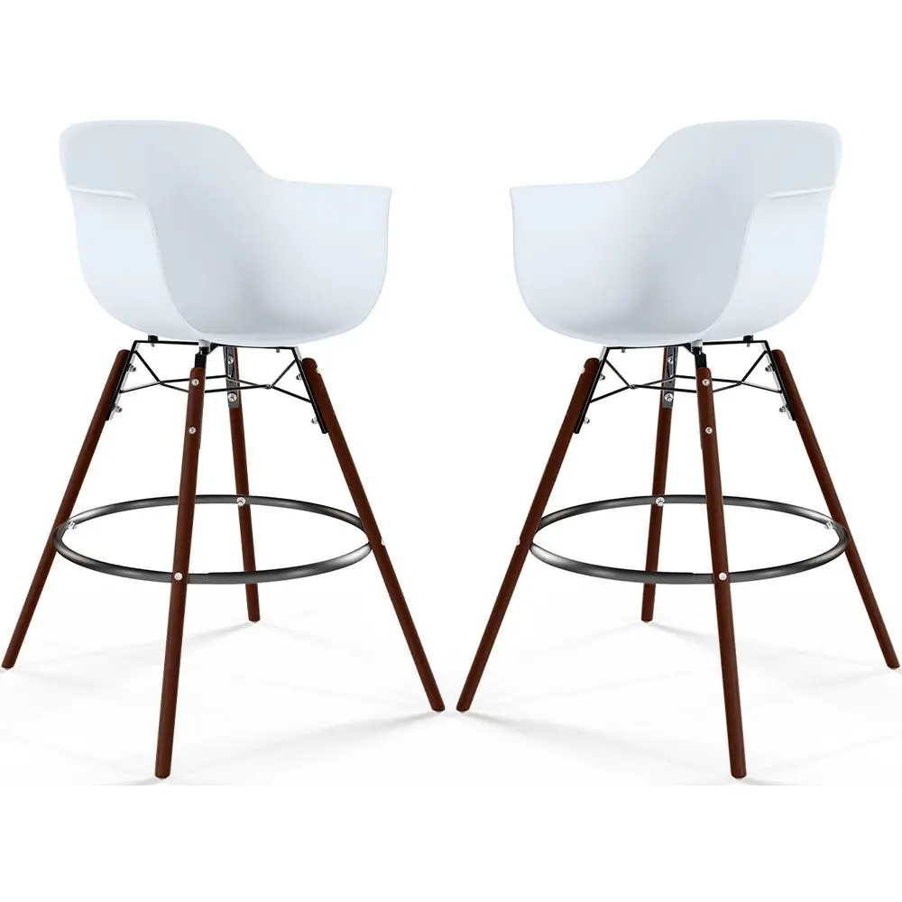  Buy Bar Stool Scandinavian Design - Dark Wood Legs - Pack of 2 - Skandiva White 61573 - in the EU