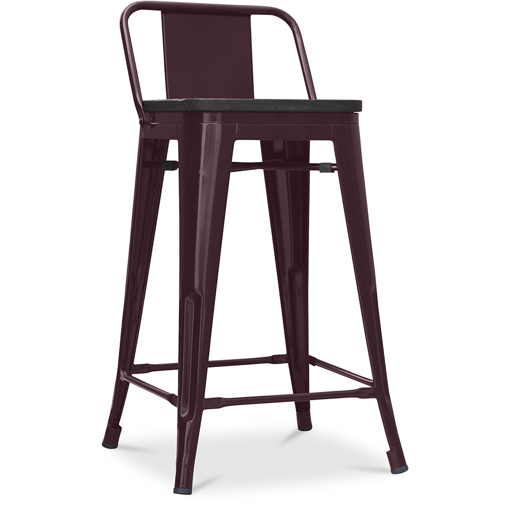  Buy Industrial Design Bar Stool with Backrest - Wood & Steel - 60 cm - Metalix Bronze 59117 - in the EU