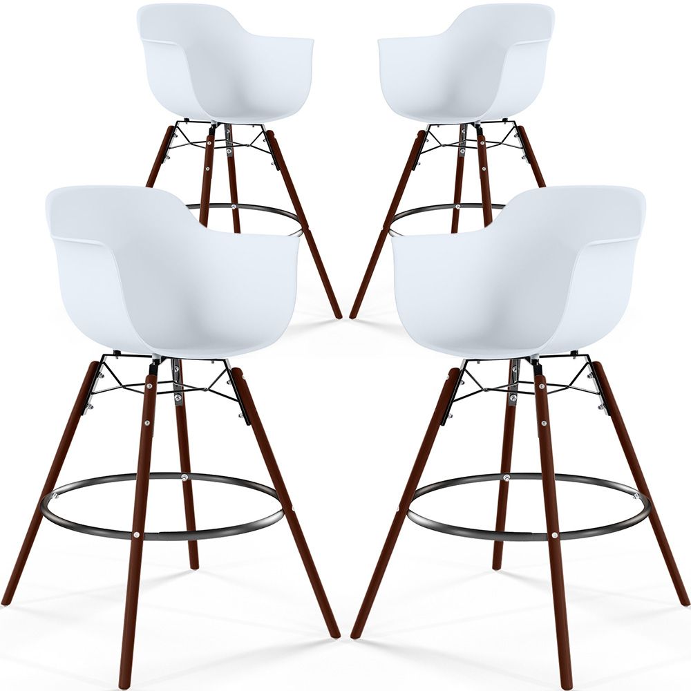  Buy Bar Stools Scandinavian Design - Dark Wood Legs - Pack of 4 - Skandiva White 61574 - in the EU