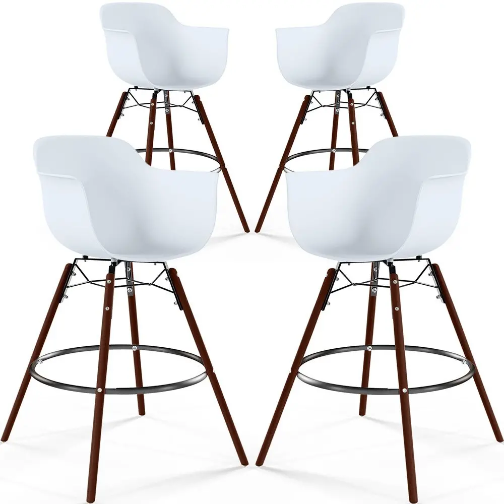  Buy Bar Stools Scandinavian Design - Dark Wood Legs - Pack of 4 - Skandiva White 61574 - in the EU