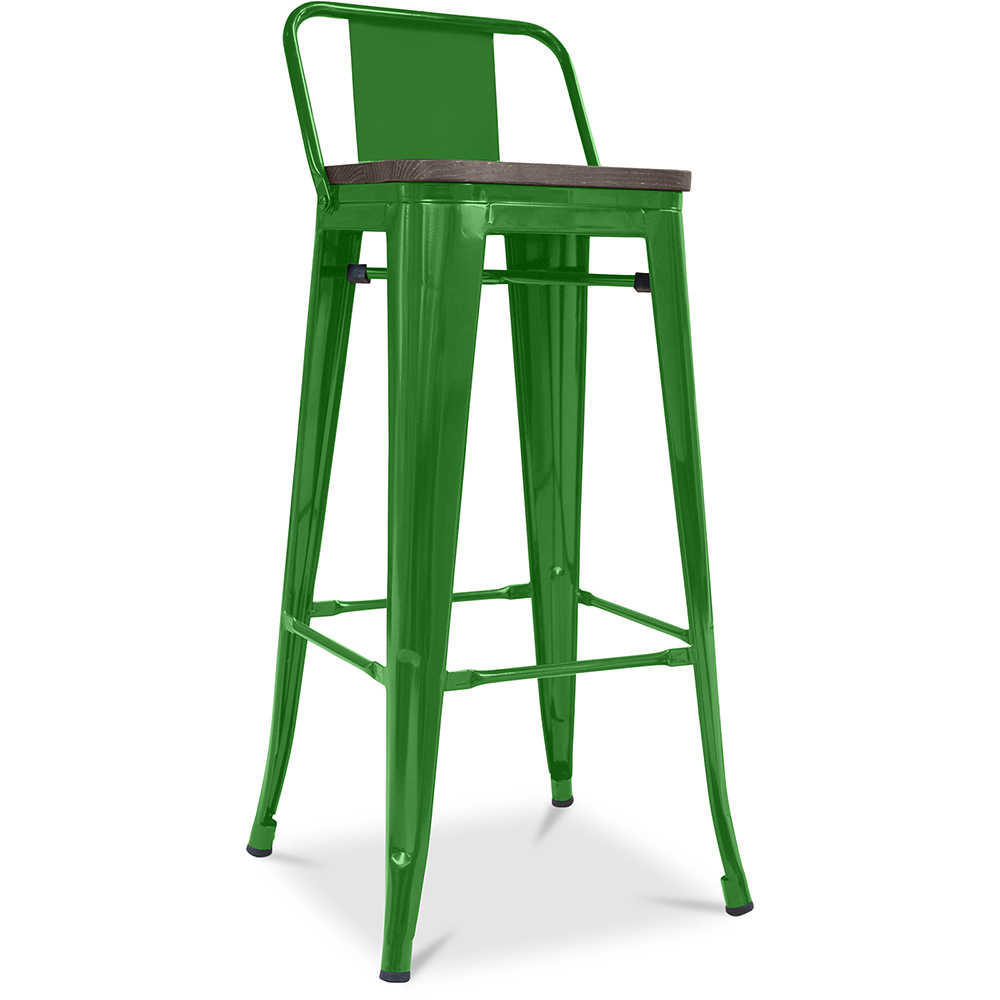  Buy Wooden Bistrot Metalix stool with small backrest - 76 cm Green 59118 - in the EU