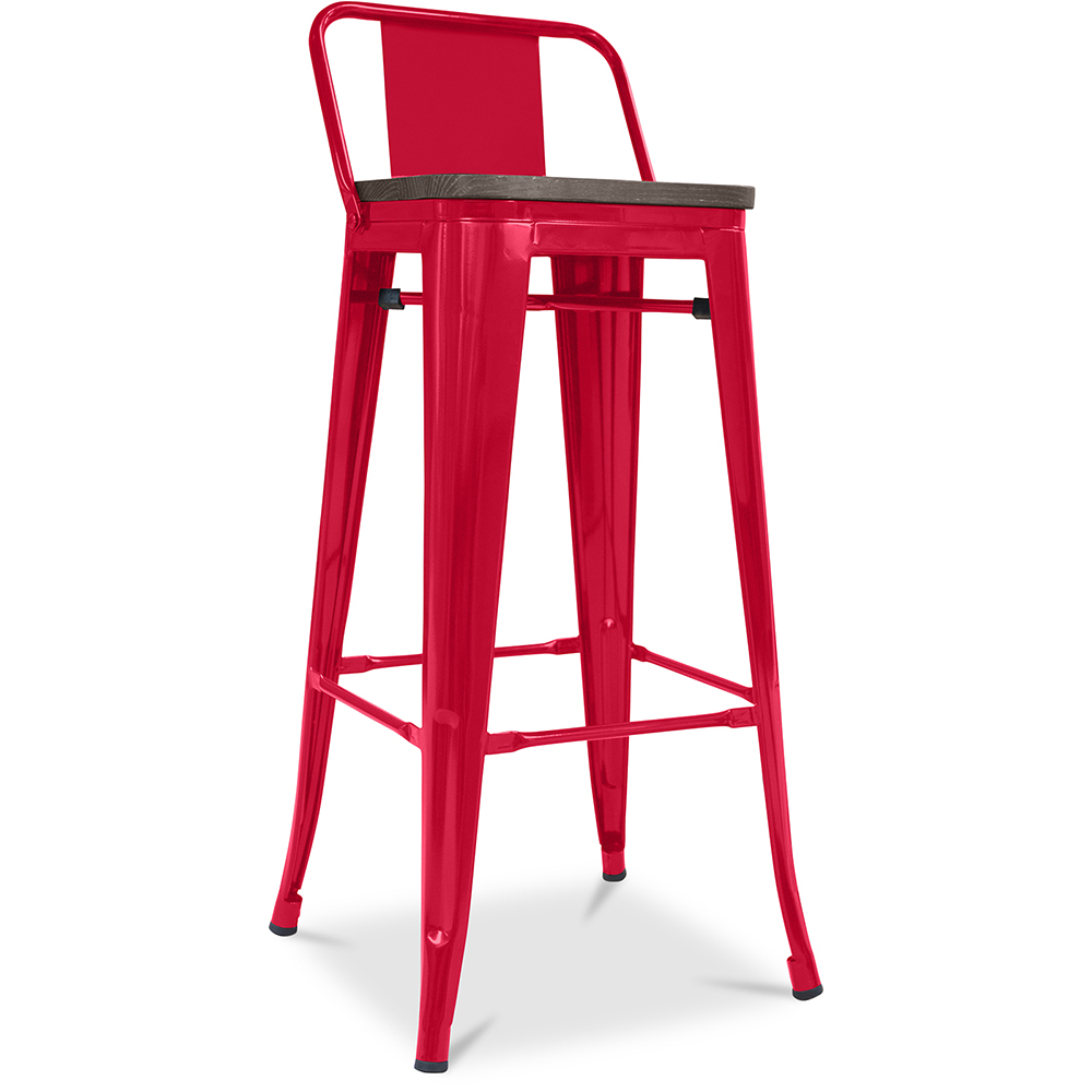  Buy Wooden Bistrot Metalix stool with small backrest - 76 cm Red 59118 - in the EU