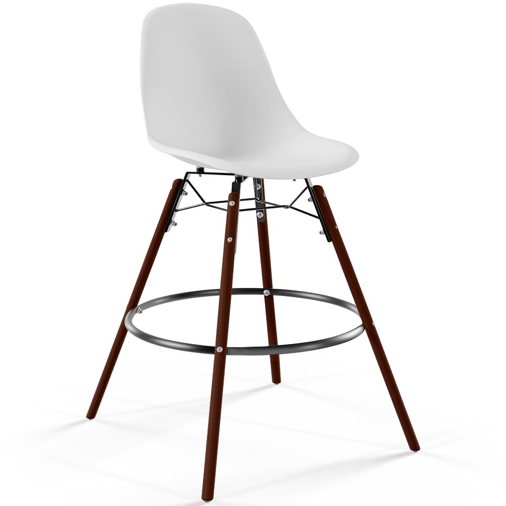  Buy Bar Stool - Scandinavian Design - Dark Wood Legs - Lumi White 61576 - in the EU