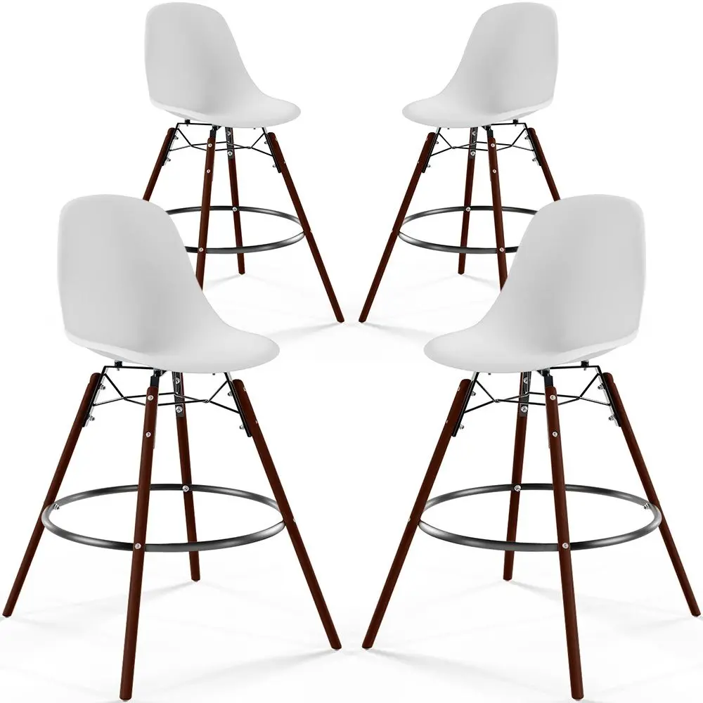  Buy Dining Stool - Scandinavian Design - Dark Wood Legs - Pack of 4 - Lumi White 61580 - in the EU
