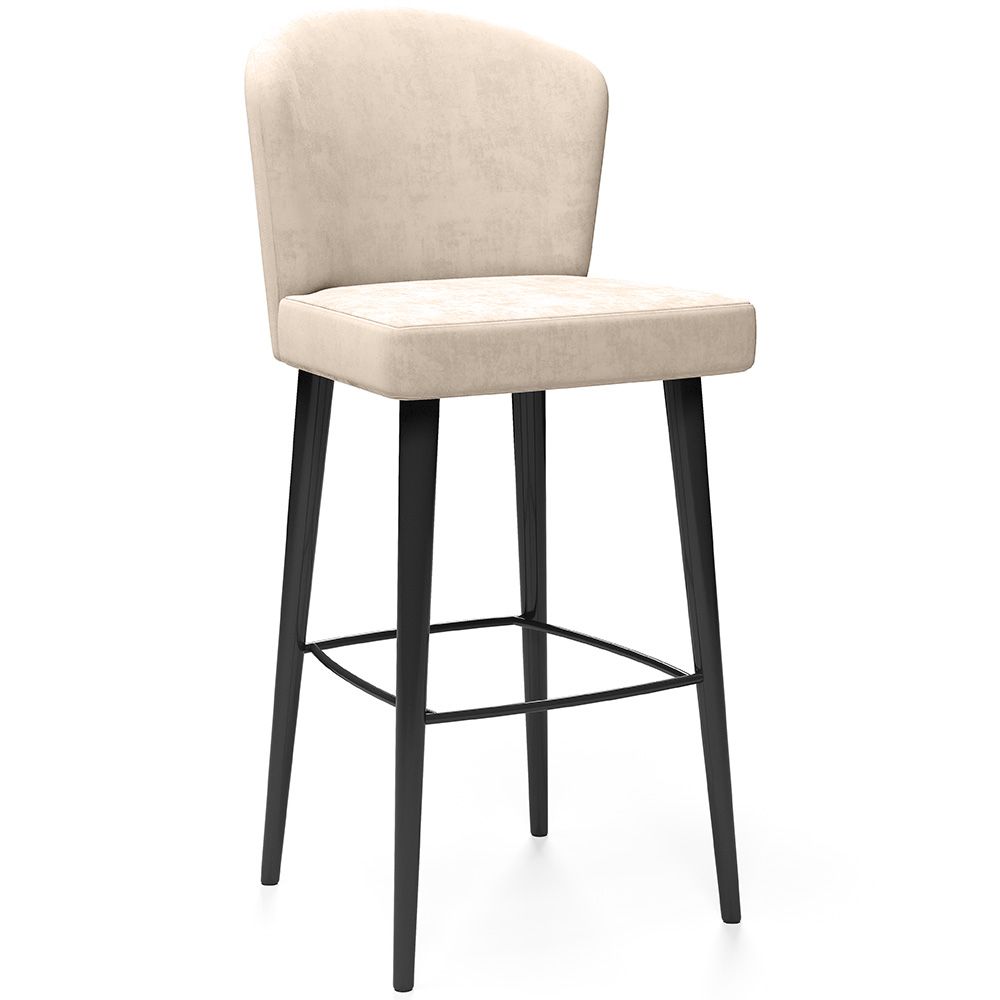  Buy Velvet Bar Stool - Modern and Premium Design for Restaurants, Hotels, and Homes - Luxe White 61585 - in the EU