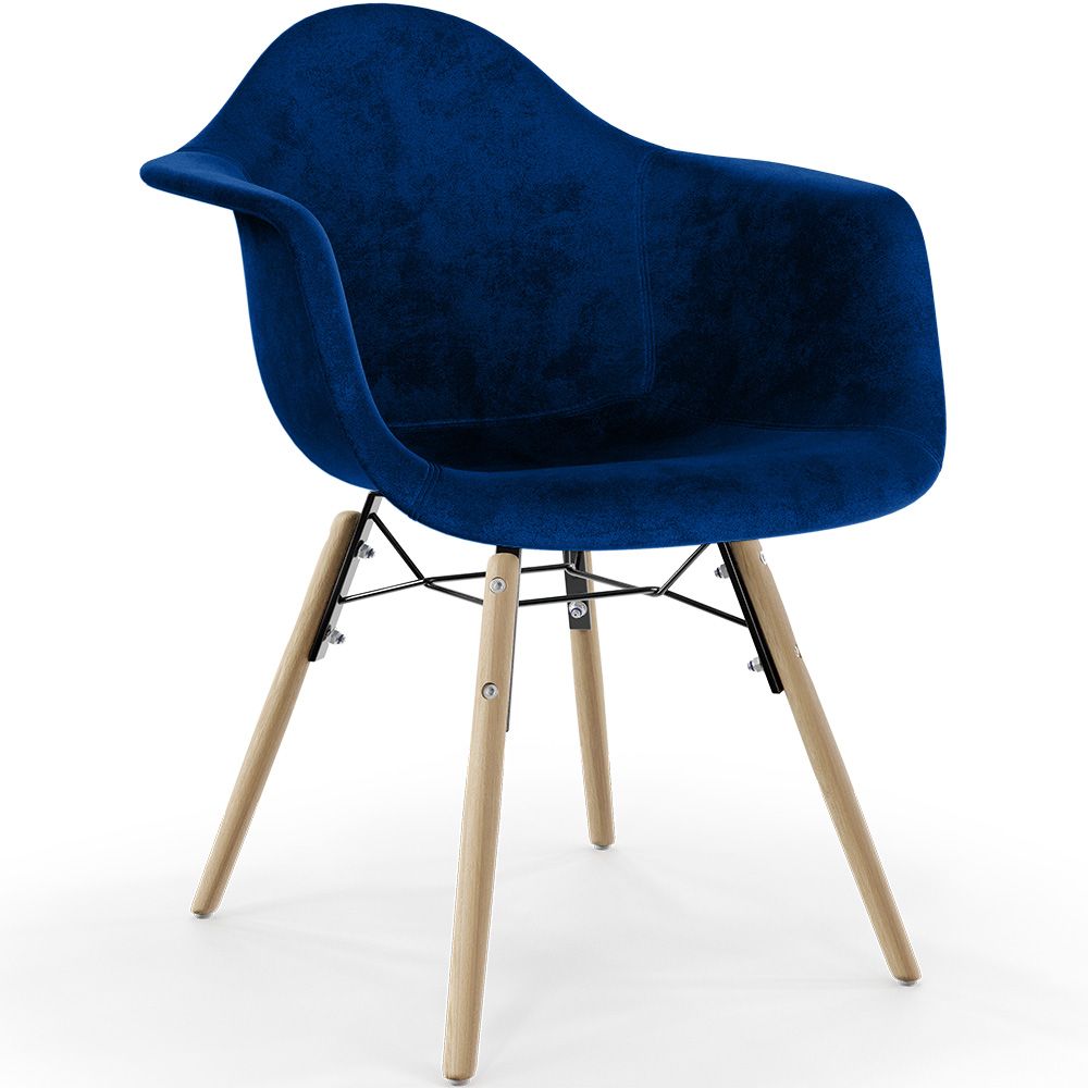  Buy Velvet Dining Chair - Scandinavian Design and Wooden Legs - Skandiva  Dark blue 61594 - in the EU