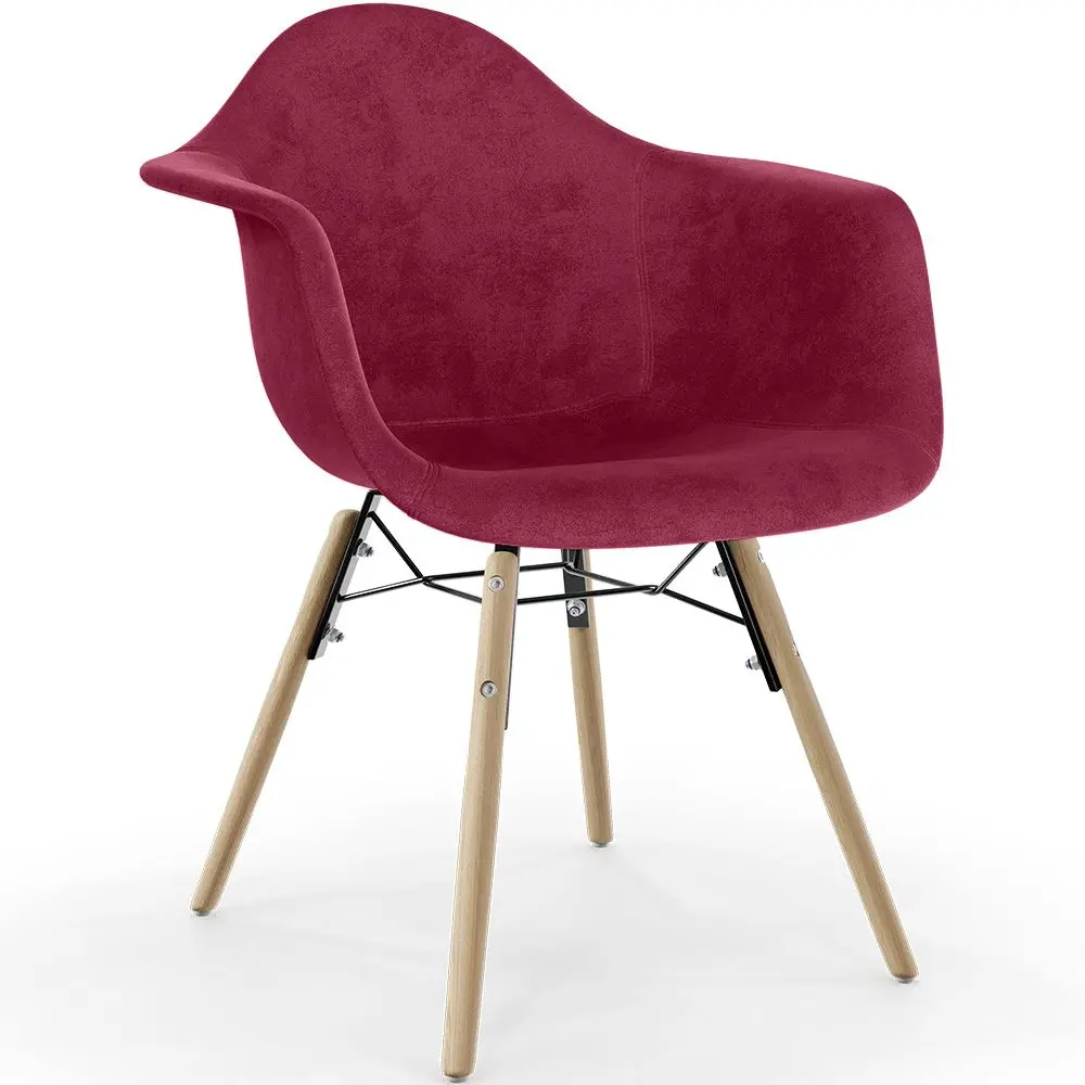  Buy Velvet Dining Chair - Scandinavian Design and Wooden Legs - Skandiva  Dark red 61594 - in the EU