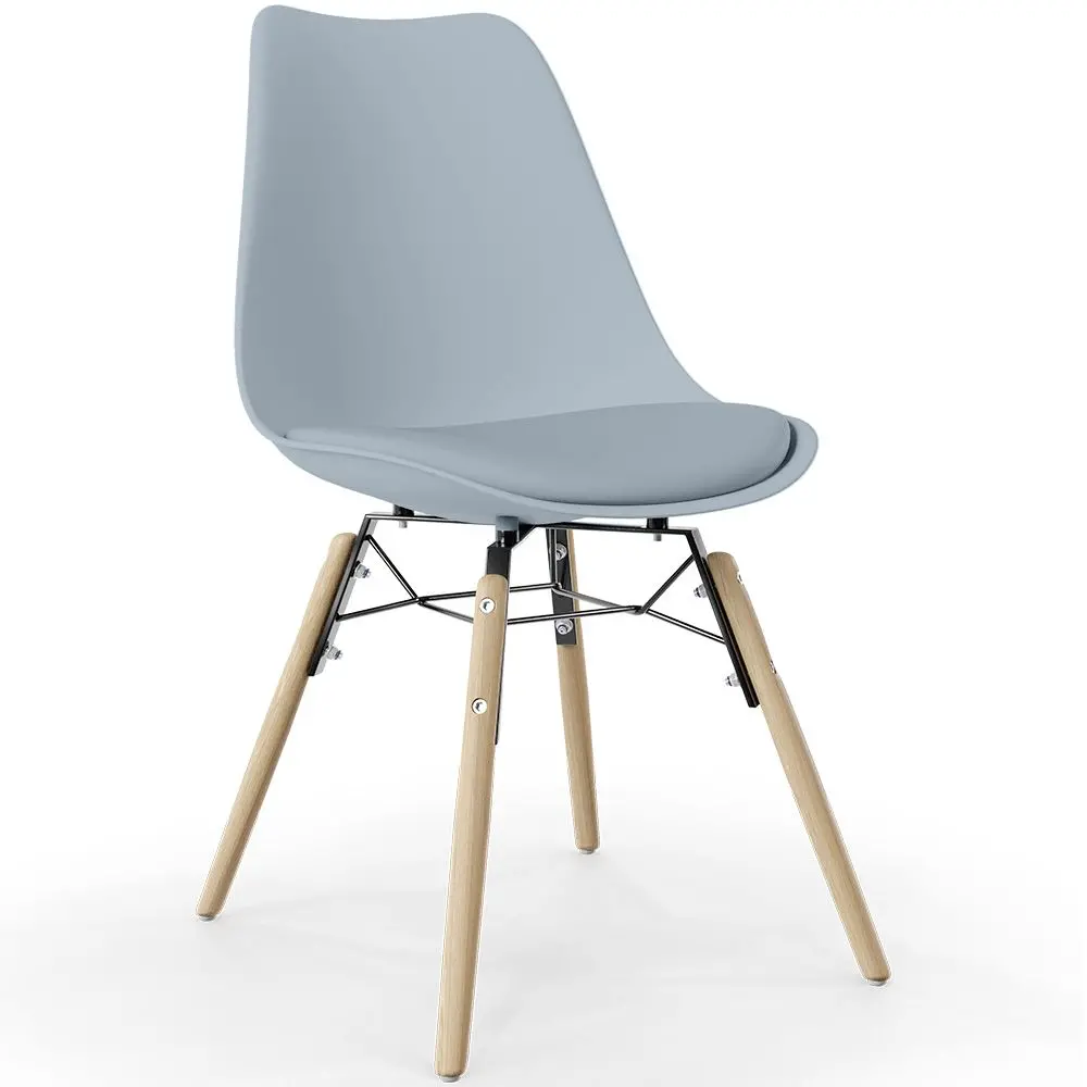  Buy Dining Chair with Cushion - Scandinavian Design and Wooden Legs - Lumi Light grey 61604 - in the EU