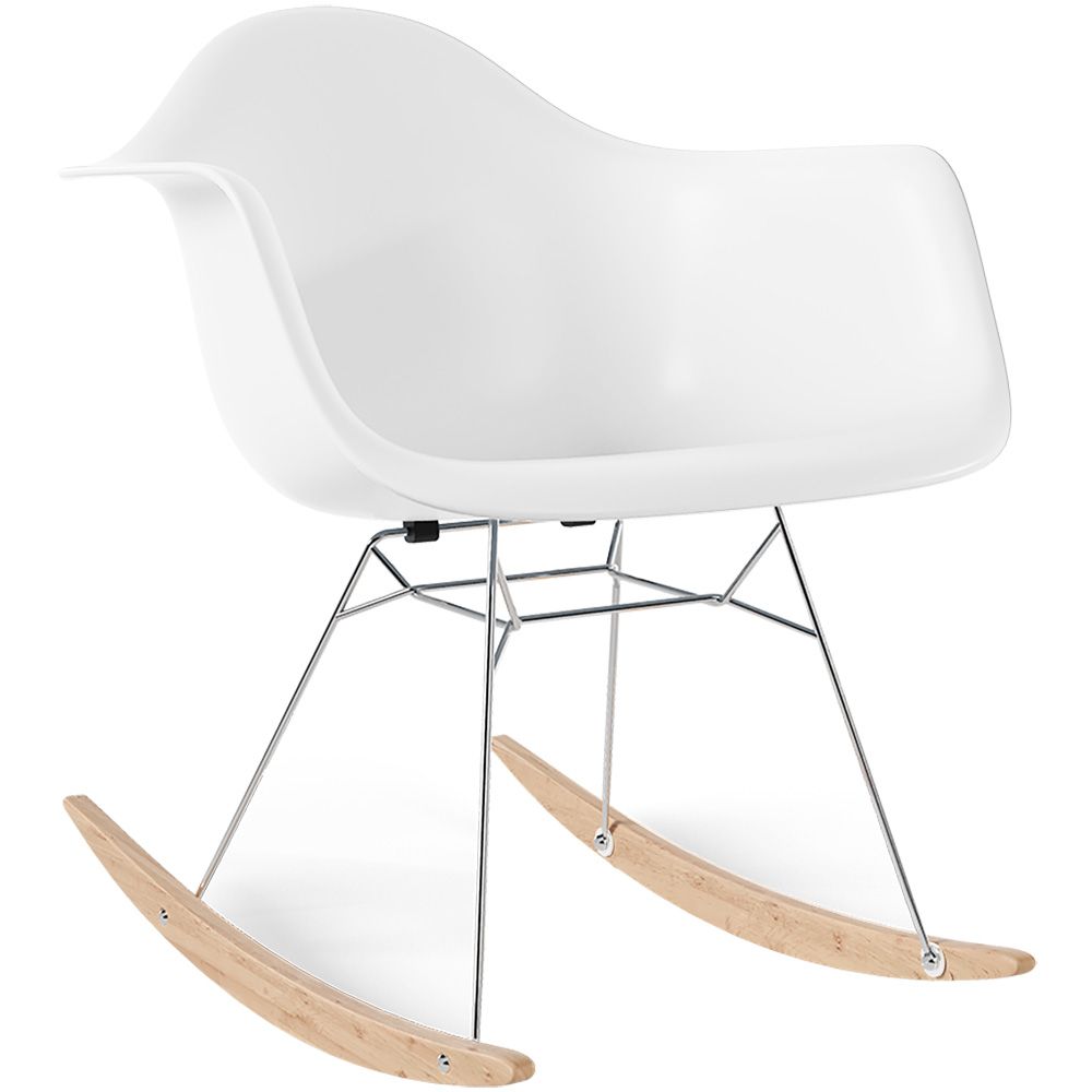  Buy Rocking Chair - Scandinavian Design - Wooden and Metal Legs - Skandiva White 61605 - in the EU
