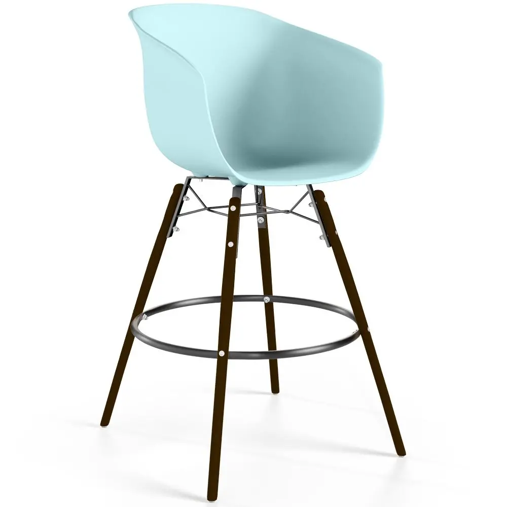  Buy Bar Stool - Scandinavian Style - Dark Wood Legs - Nubre Pastel blue 61733 - in the EU