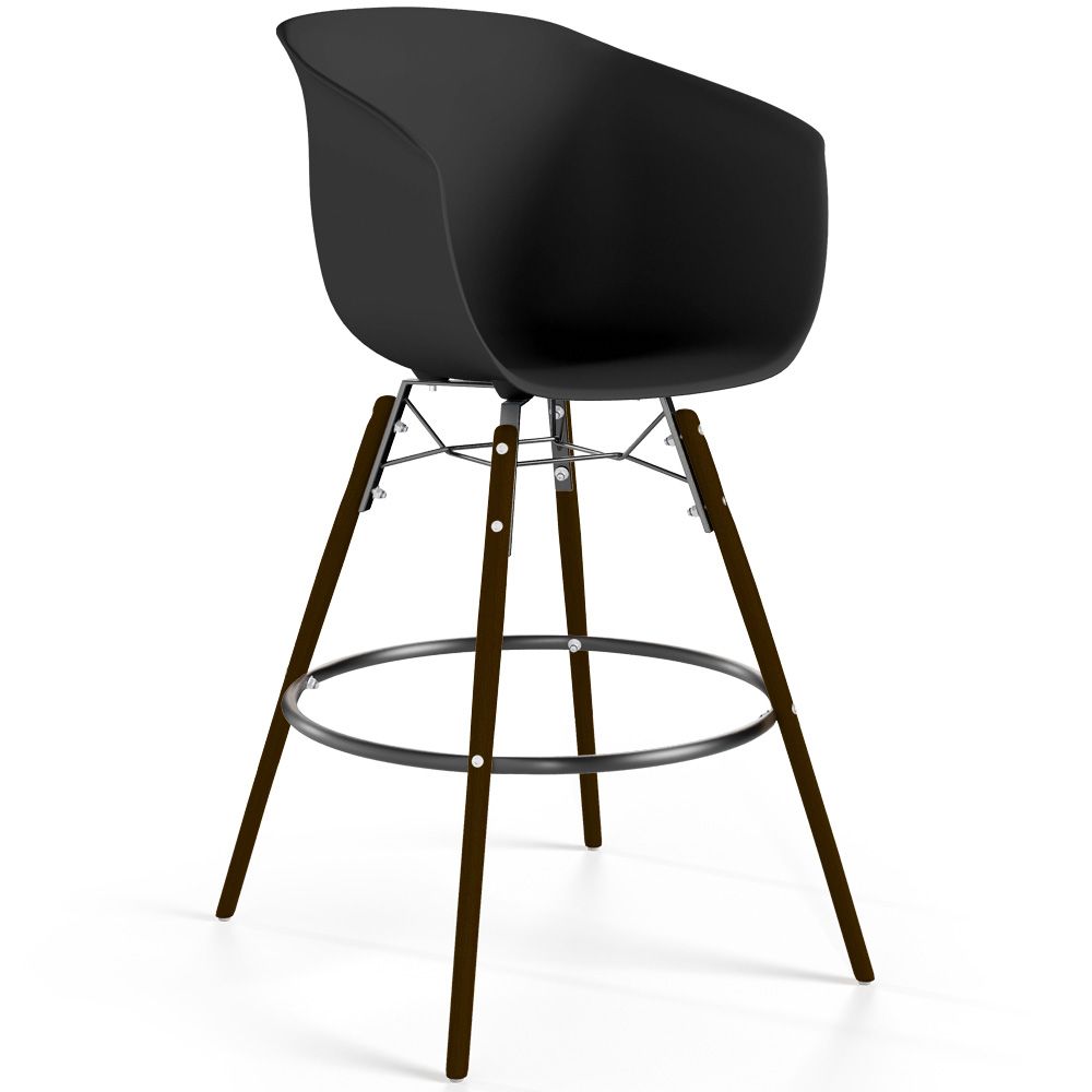  Buy Bar Stool - Scandinavian Style - Dark Wood Legs - Nubre Black 61733 - in the EU