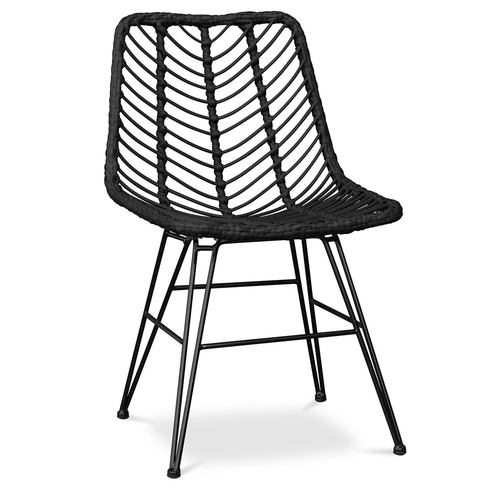  Buy Synthetic wicker dining chair - Valery Black 59254 - in the EU