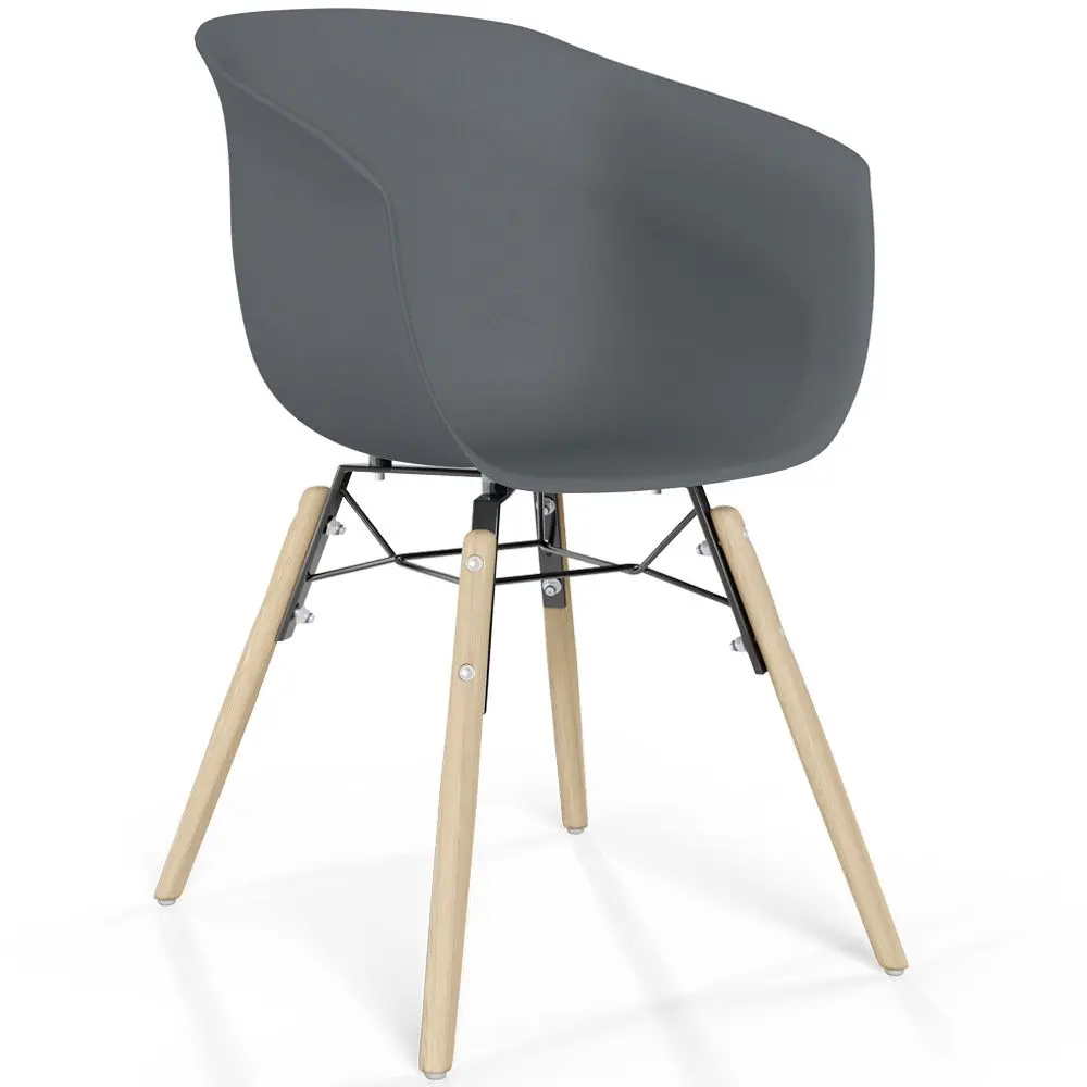  Buy Dining Chair - Scandinavian Style - Natural Wood Legs - Mangri Dark grey 61734 - in the EU