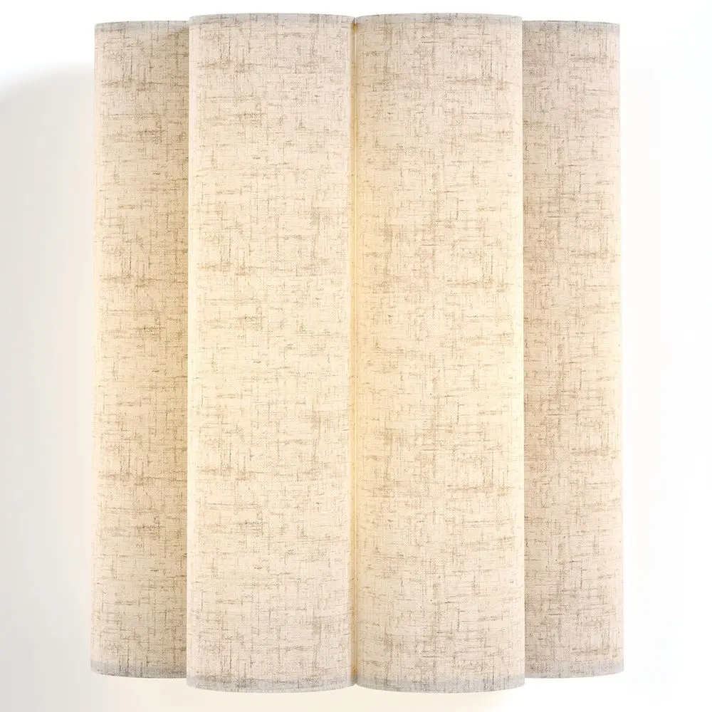  Buy Wall Lamp with Fabric Shade and Aged Gold Structure - Gildora White 61744 - in the EU