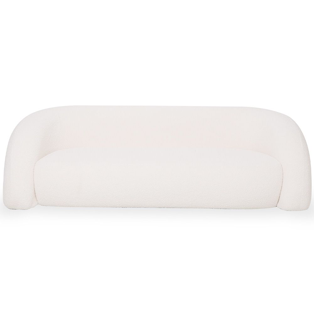  Buy Curved Sofa 2 m in White Bouclé Fabric – Modern and Elegant Design - Lordah White 61754 - in the EU